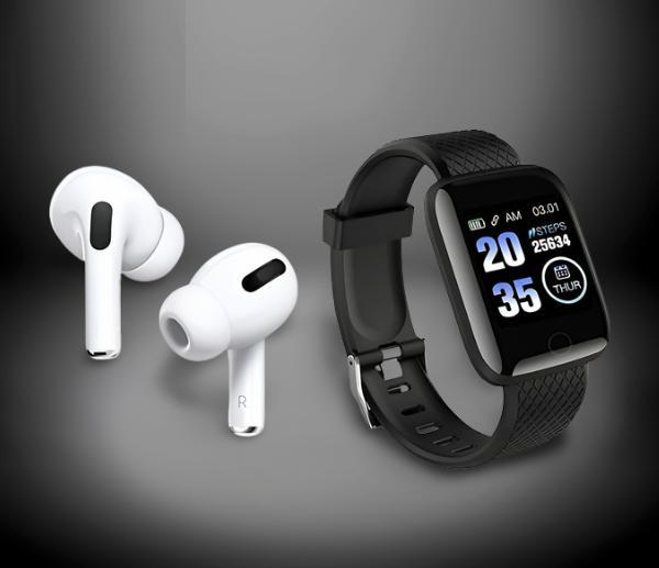 Bluetooth Wireless Earbuds & Smart Watch (Pack Of 2)Assorted Color - Allthings