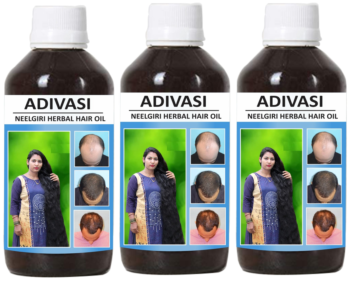 Adivasi Neelgiri Herbal Hair Oil 125ML (60 day course)