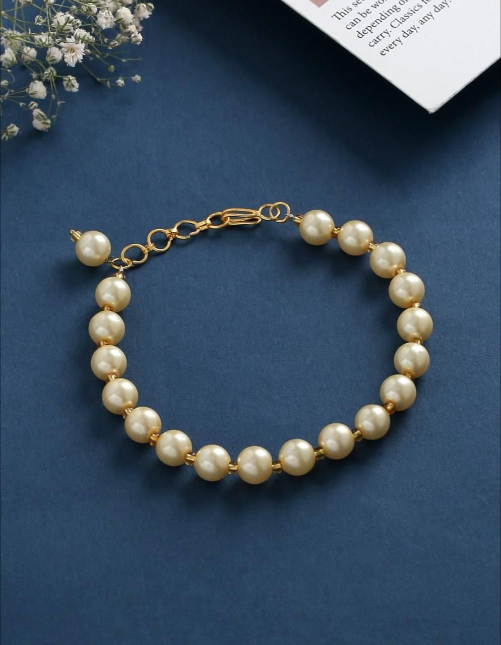 PD Enterprise Gold Plated Pearl Bracelet - Allthings