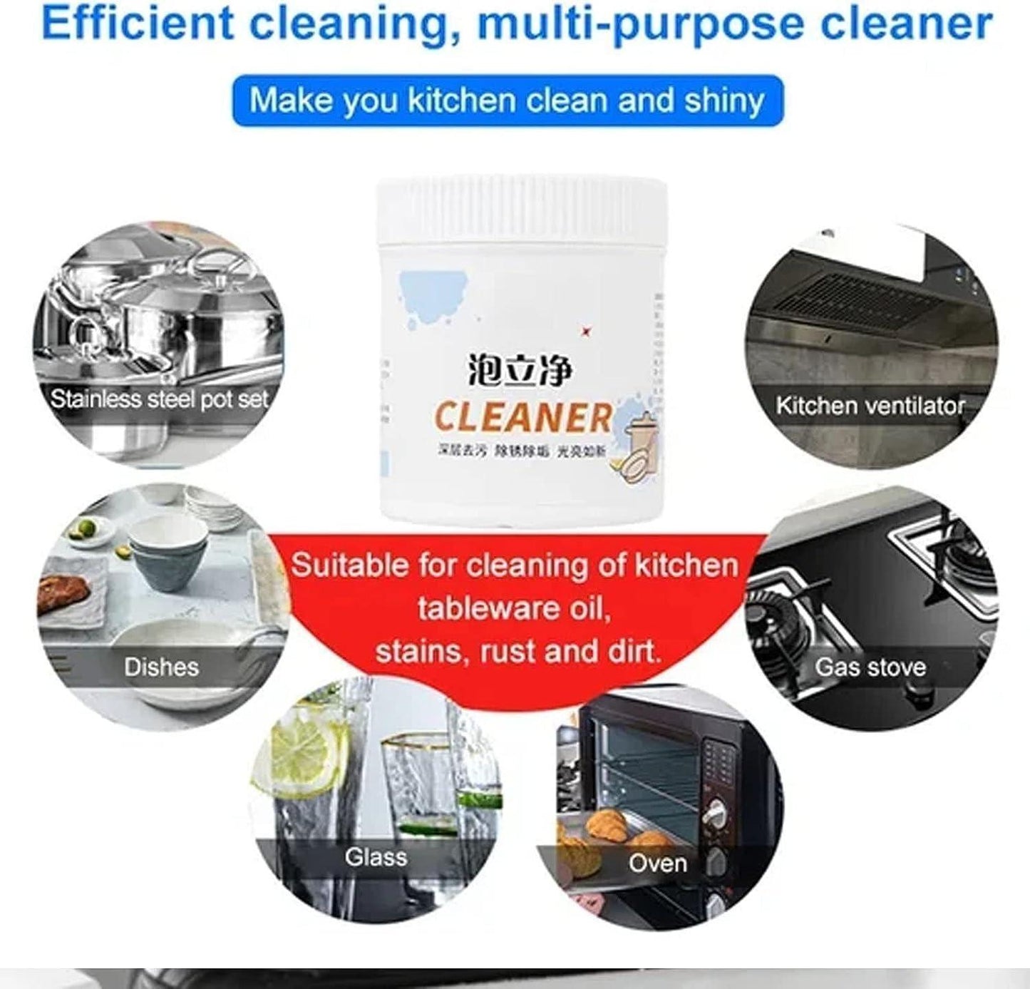 Foam Rust Remover Kitchen All-Purpose Cleaning Powder ( Pack of 1 ) - Allthings