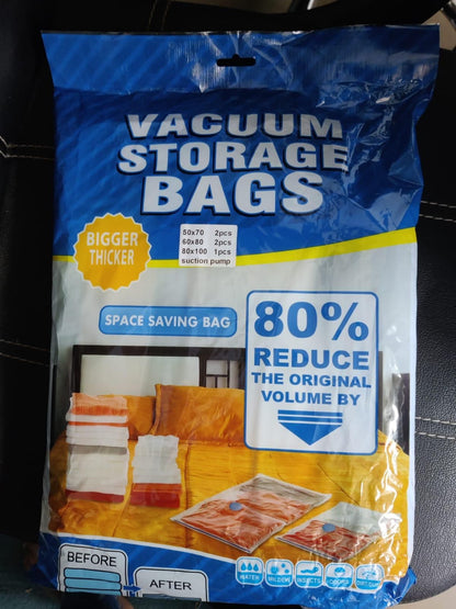 Reusable Vacuum Storage Space Saver Bags (Pack of 5)