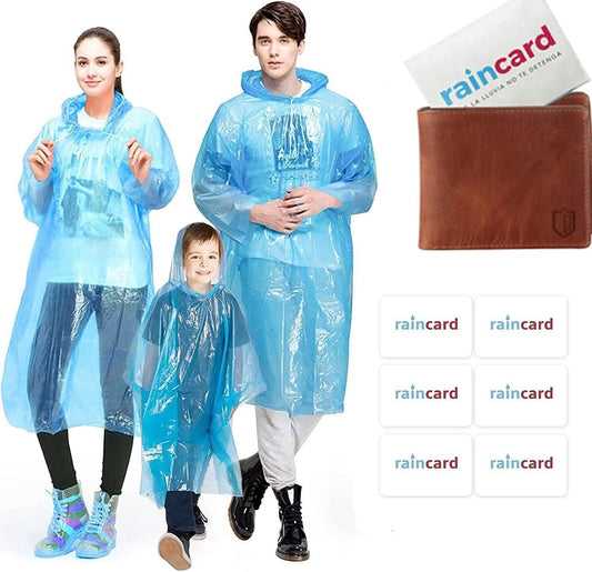 FULLY Reusable Wallet Rain Card Rain Coat for Adults Multicolour