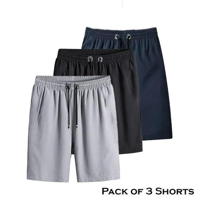 Combo of 3 Men's Stretchable Cotton Shorts - Allthings