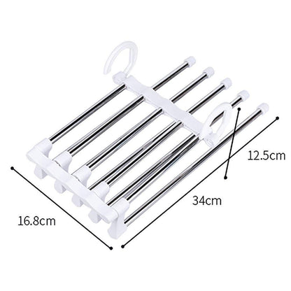 Hanger-5 In 1 Stainless Steel Multifunction Retractable Pants Rack Trouser Hanger(Pack of 2) - Allthings