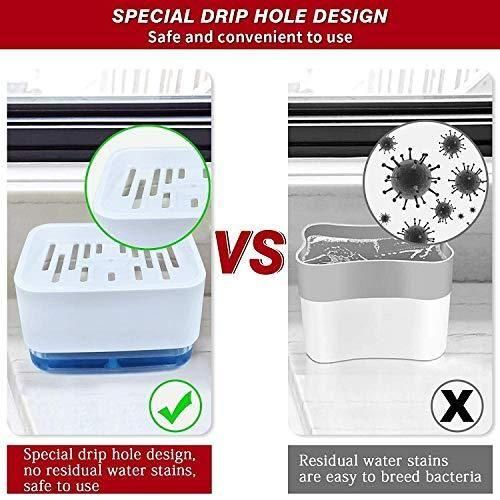 Liquid Soap Dispenser with Sponge Holder for Kitchen Sink - Allthings