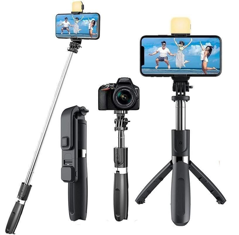 EARPHONIX Wireless Bluetooth Foldable XT-02 (K10) Mini Tripod Extendable Selfie Stick - Allthings